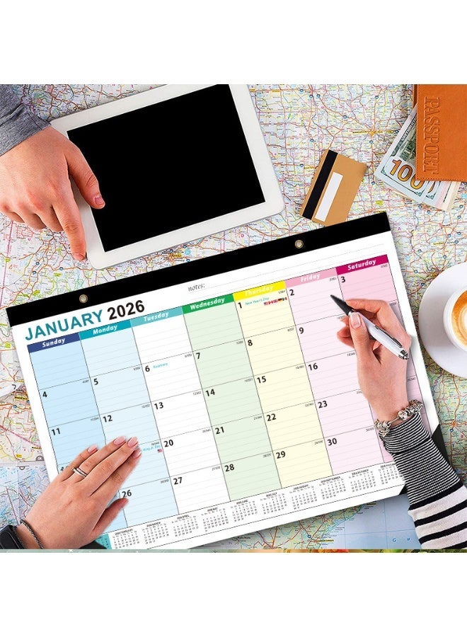 نيمبوت تقويم حائطي شهري للمكتب والحائط 2026-2027، تقويم مكتبي مع واقيات زوايا، 18 شهرًا، ورق سميك، قائمة مهام وملاحظات (من يناير 2026 إلى يونيو 2027) - Image 3